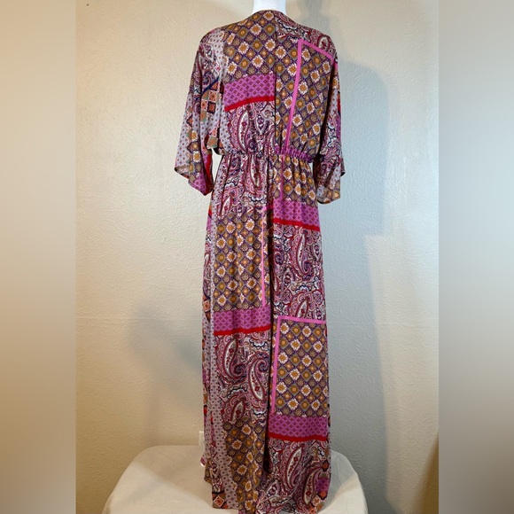 Entro Multicolor Paisley Boho Maxi Dress - Picture 3 of 5